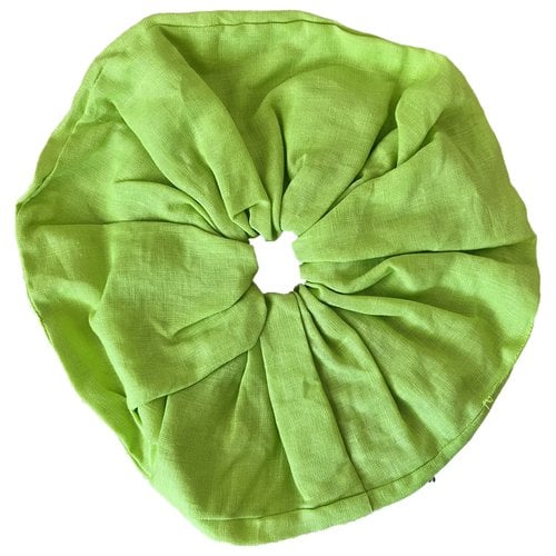 Pre-owned Ganni Cloth Hair Accessory In Green