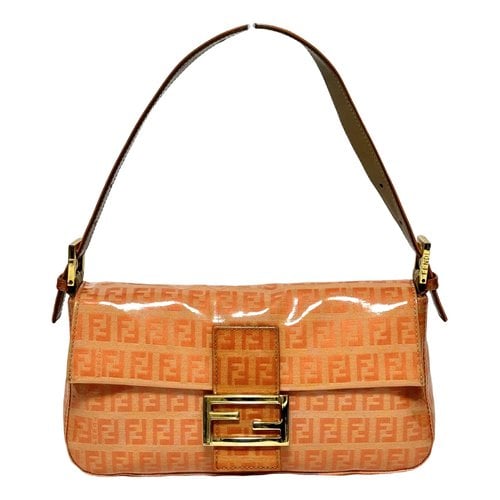 Pre-owned Fendi Baguette Cloth Handbag In Orange