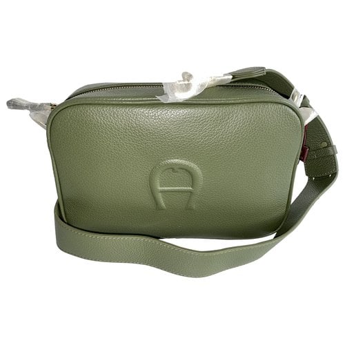 Pre-owned Aigner Leather Handbag In Green