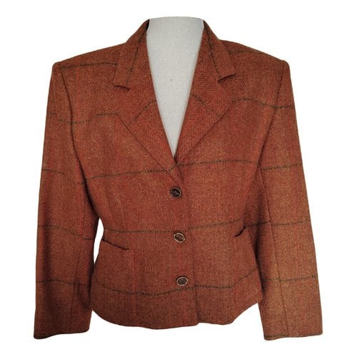 Pre-owned Burberry Wool Short Vest In Orange