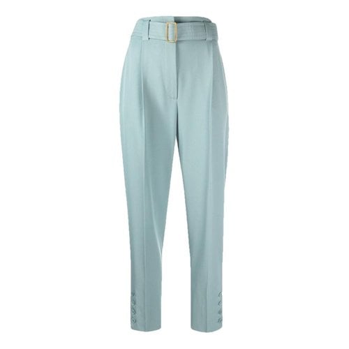 Pre-owned Max Mara Wool Trousers In Green
