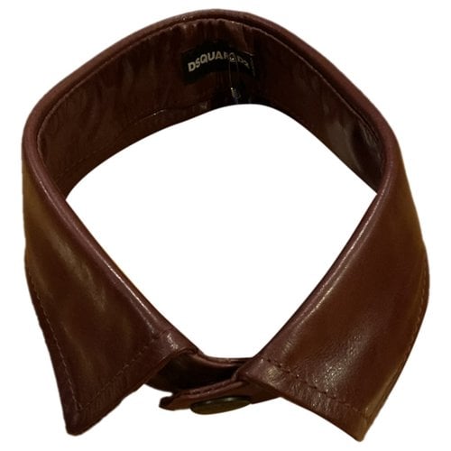 Pre-owned Dsquared2 Leather Tie In Brown