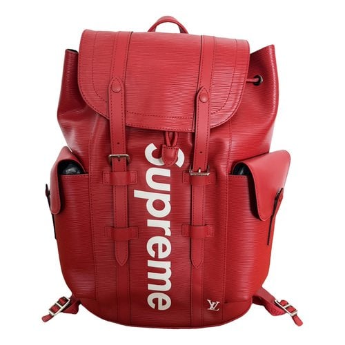 Pre-owned Louis Vuitton X Supreme Leather Bag In Red