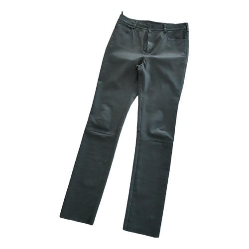 Pre-owned Drome Leather Slim Pants In Grey