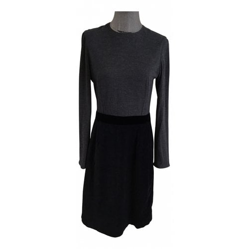 Pre-owned Lanvin Wool Mid-length Dress In Grey