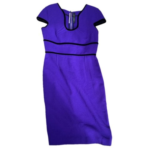 Pre-owned Roland Mouret Wool Mini Dress In Purple