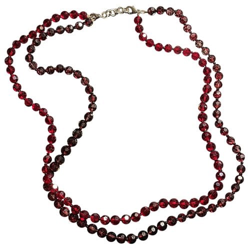Pre-owned Sous Les Pavés Necklace In Burgundy