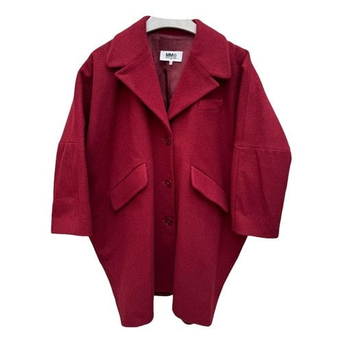 Pre-owned Mm6 Maison Margiela Wool Coat In Red
