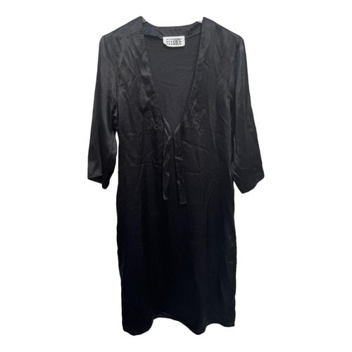 Pre-owned Maison Margiela Silk Mid-length Dress In Black