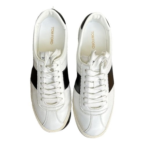 Pre-owned Tom Ford Leather Low Trainers In White
