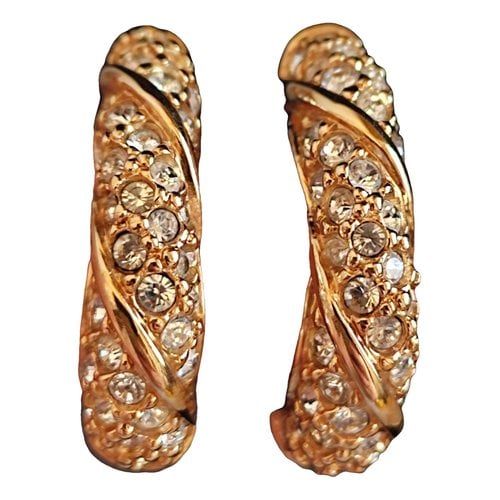 Pre-owned Swarovski Fit Earrings In Gold