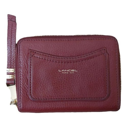 Pre-owned Lancel Leather Wallet In Burgundy