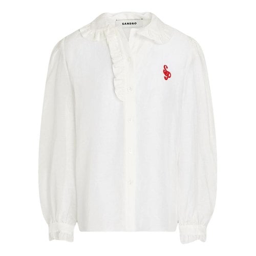 Pre-owned Sandro Linen Shirt In White