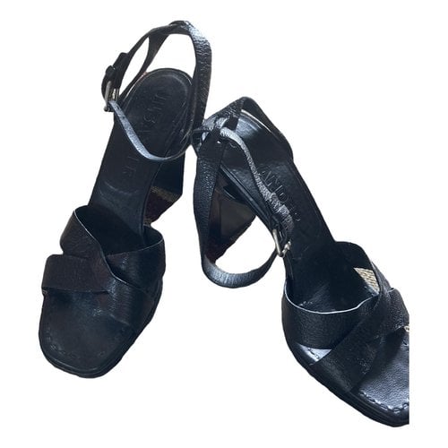 Pre-owned Jil Sander Leather Sandals In Black