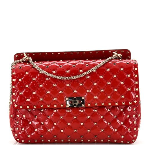 Pre-owned Valentino Garavani Patent Leather Handbag In Red