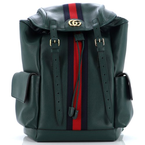 Pre-owned Gucci Leather Backpack In Green