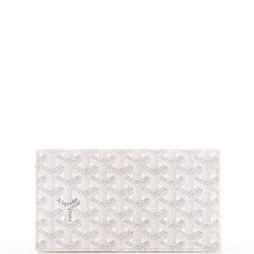 Pre-owned Goyard Cloth Wallet In White