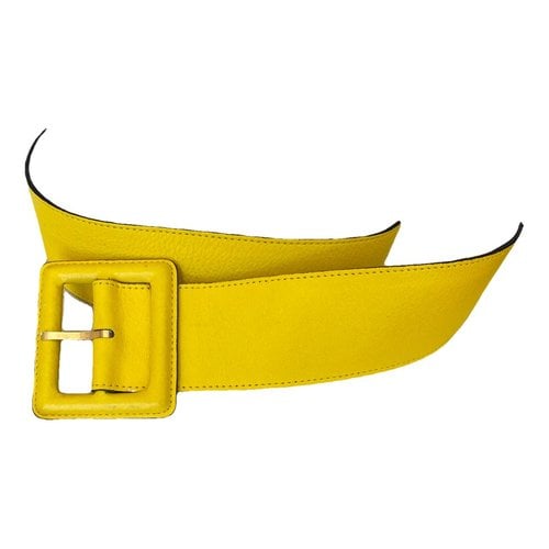 Pre-owned Saint Laurent Leather Belt In Yellow
