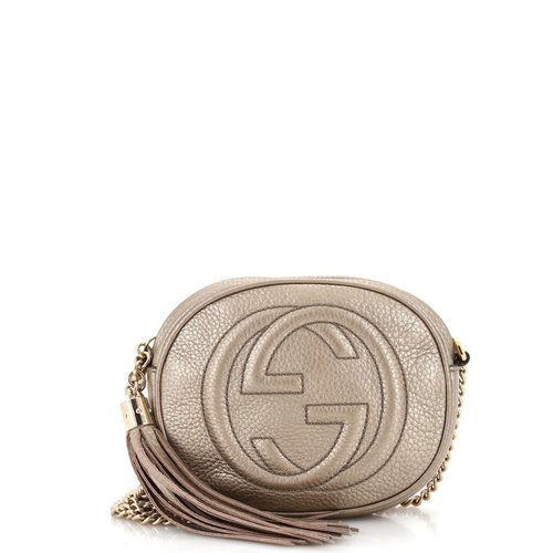 Pre-owned Gucci Leather Crossbody Bag In Metallic