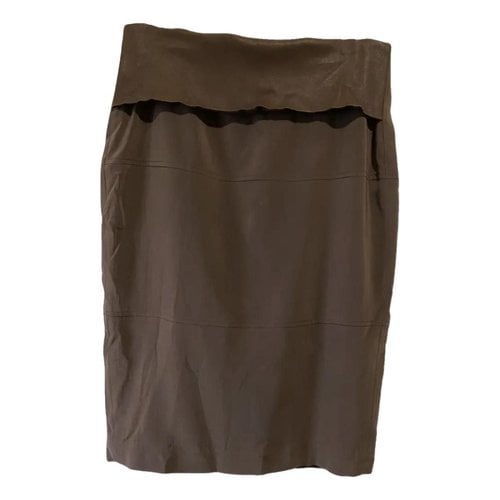 Pre-owned Brunello Cucinelli Silk Mid-length Skirt In Brown
