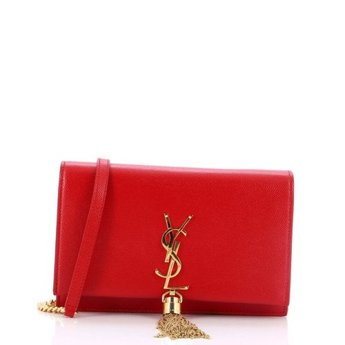 Pre-owned Saint Laurent Leather Crossbody Bag In Red