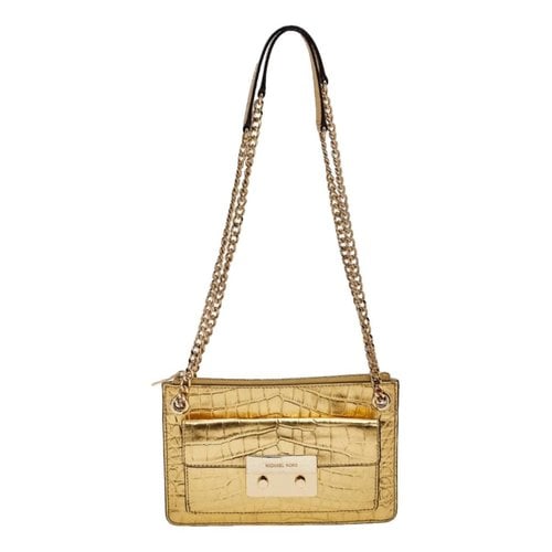 Pre-owned Michael Kors Leather Crossbody Bag In Gold