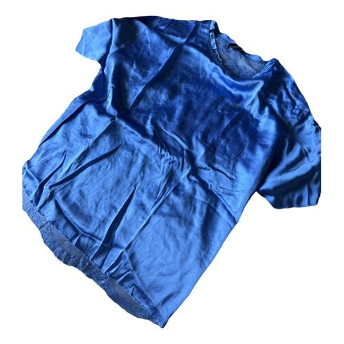 Pre-owned Ermanno Scervino Silk T-shirt In Blue