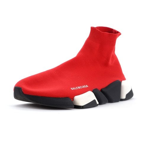 Pre-owned Balenciaga Cloth Trainers In Red