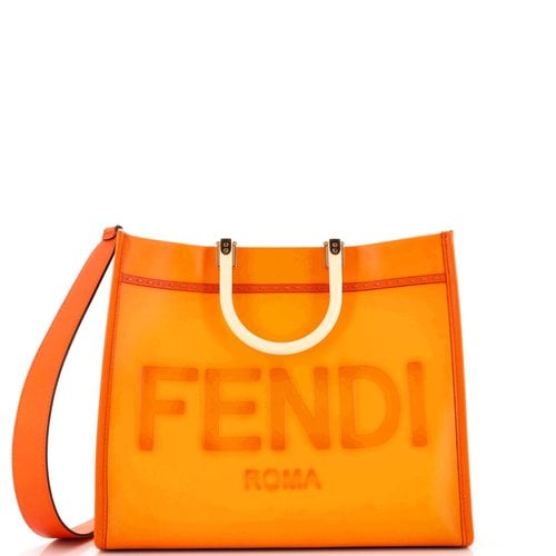 Pre-owned Fendi Leather Tote In Orange
