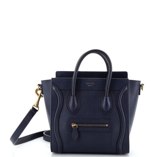 Pre-owned Celine Leather Crossbody Bag In Blue