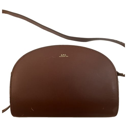 Pre-owned Apc Demi-lune Leather Handbag In Brown