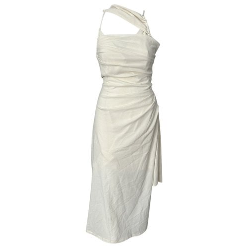Pre-owned Jacquemus Wool Mid-length Dress In Beige