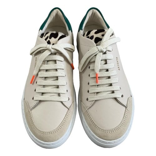 Pre-owned Axel Arigato Leather Trainers In Beige