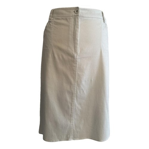 Pre-owned Leonard Mid-length Skirt In White