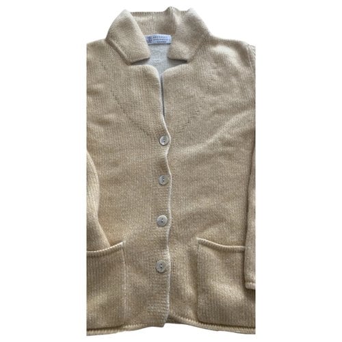Pre-owned Brunello Cucinelli Cashmere Cardigan In Yellow