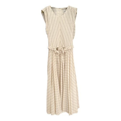 Pre-owned Caron Callahan Mid-length Dress In Beige