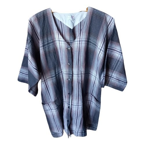 Pre-owned Kenzo Linen Shirt In Grey