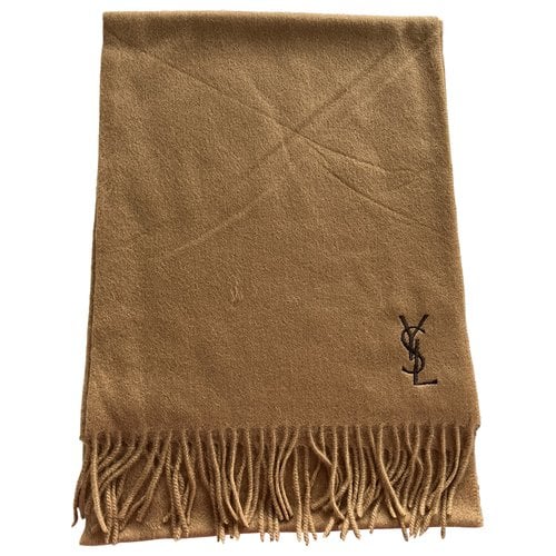 Pre-owned Saint Laurent Cashmere Scarf In Camel