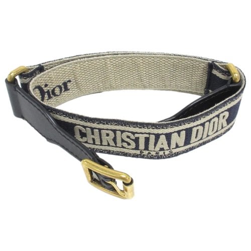 Pre-owned Dior Leather Belt In Navy