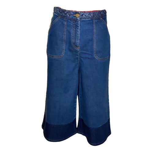 Pre-owned Valentino Trousers In Blue