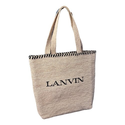 Pre-owned Lanvin Handbag In Beige