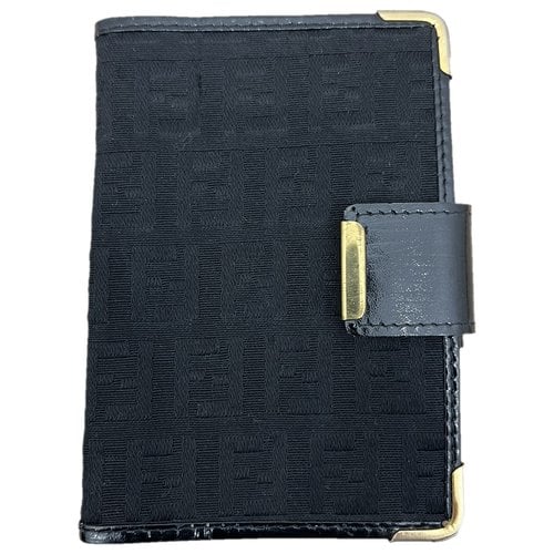 Pre-owned Fendi Cloth Card Wallet In Black