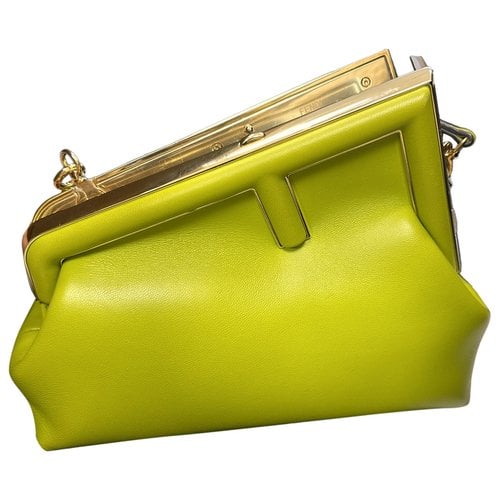 Pre-owned Fendi First Leather Crossbody Bag In Green