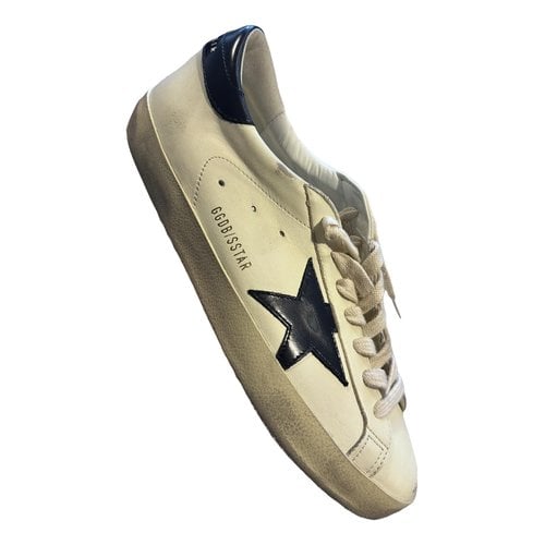 Pre-owned Golden Goose Superstar Leather Low Trainers In White