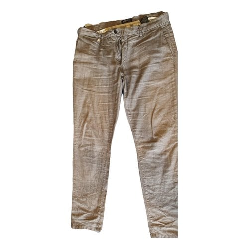 Pre-owned Antony Morato Linen Trousers In Grey