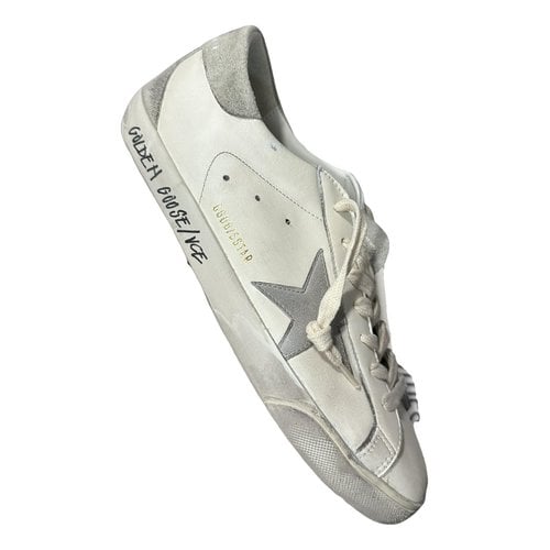 Pre-owned Golden Goose Superstar Leather Low Trainers In White