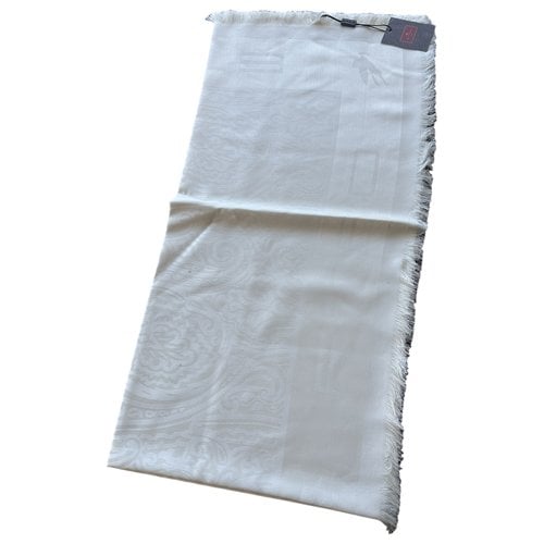 Pre-owned Etro Silk Stole In White