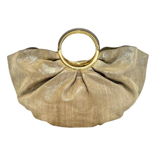 Pre-owned Dior Babe Cloth Handbag In Gold