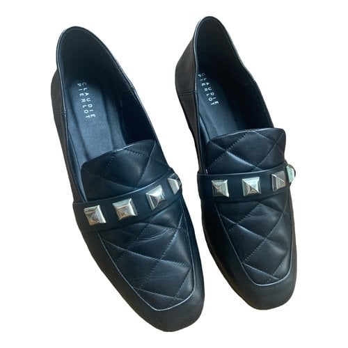 Pre-owned Claudie Pierlot Leather Flats In Black