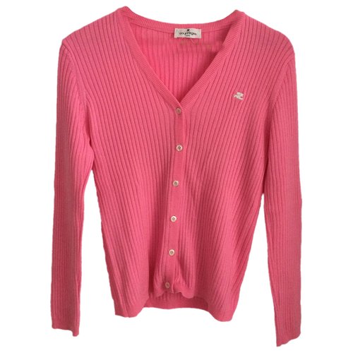 Pre-owned Courrèges Wool Cardigan In Pink